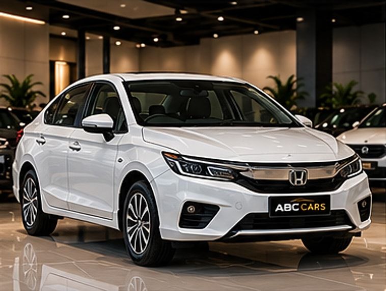 Pre-owned white Honda City ZX (2022) at ABC CARS Kerala