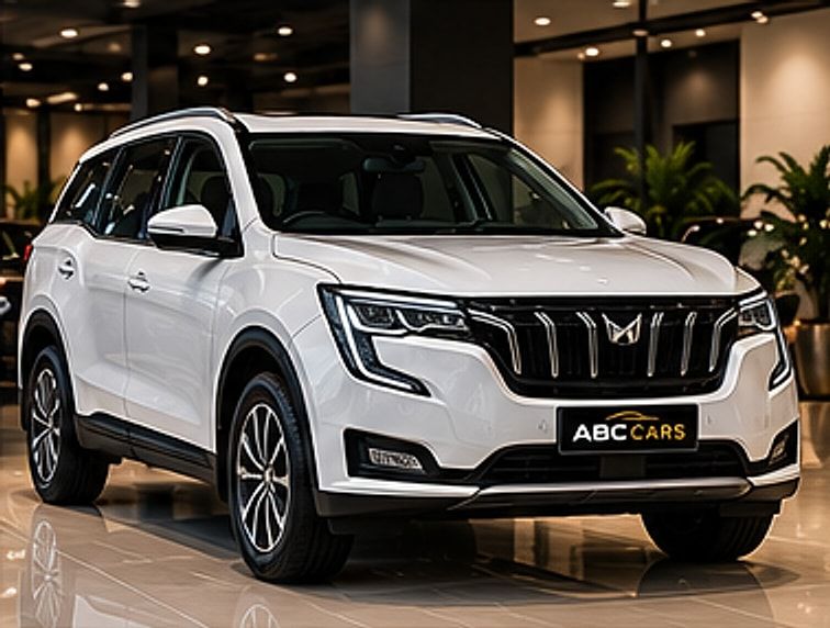 Pre-owned white Mahindra XUV700 at ABC CARS